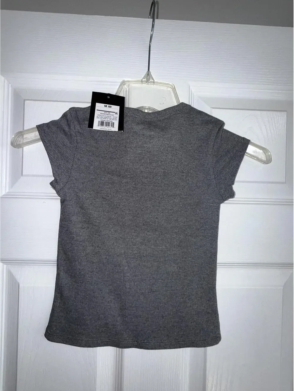 Art & Glass Kids Gray Ribbed Short‑Sleeve Tee – Size M (Kids), NWT - Picture 3 of 3